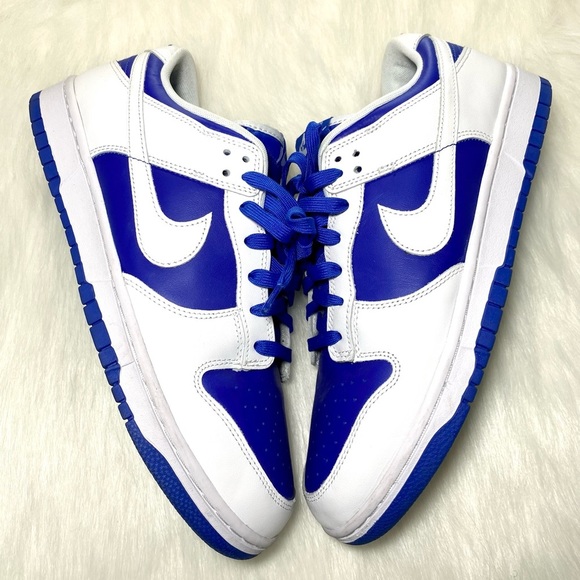 Nike Dunk Lows Sneakers Blue White Racer Low Dunks Leather Mens - Picture 5 of 9